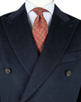 Robert Old - Navy Camel Hair Double-Breasted Overcoat crafted with Loro Piana Fabric OVERCOATS