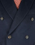 Robert Old - Navy Camel Hair Double-Breasted Overcoat crafted with Loro Piana Fabric OVERCOATS