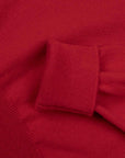 The Oban 3 button long sleeve Cashmere Polo Sweater - Chianti Red CASHMERE Robert Old