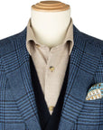 Robert Old - Blue Window Pane Check Wool Jacket JACKETS Robert Old