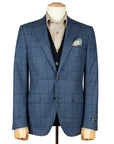 Robert Old - Blue Window Pane Check Wool Jacket