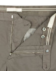 Robert Old - Mud Brown Cotton Linen Stretch Pleat Chino Shorts SHORTS Robert Old