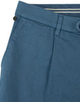 Robert Old - Navy Blue Cotton Linen Stretch Pleat Chino Shorts SHORTS Robert Old
