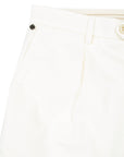 Robert Old - Off White Cotton Linen Stretch Pleat Chino Shorts SHORTS Robert Old