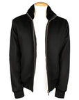 Black Pure Cashmere Water Repellent Italian Bomber Jacket BLOUSONS Robert Old