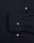 Dark Navy Italian Twill Brushed Cotton Long Sleeve Shirt