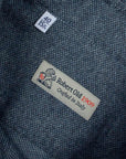 Denim Blue Birdseye Knit Italian Brushed Cotton Long Sleeve Shirt