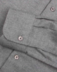 Grey Birdseye Knit Italian Brushed Cotton Long Sleeve Shirt