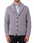 Robert Old - Flannel Grey Colonial 8ply Cashmere Shawl Cardigan CASHMERE Robert Old