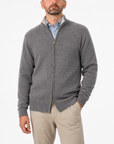 Robert Old - The Barra 4ply Full Zip Cashmere Cardigan - Smog Grey / Brume CASHMERE Robert Old