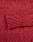 Robert Old - Poppy Melange Rothesay 4ply Cable Crew Cashmere Sweater CASHMERE Robert Old