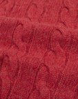 Robert Old - Poppy Melange Rothesay 4ply Cable Crew Cashmere Sweater CASHMERE Robert Old