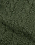 Robert Old - Serpentine Green Rothesay 4ply Cable Crew Cashmere Sweater CASHMERE Robert Old