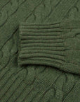 Robert Old - Serpentine Green Rothesay 4ply Cable Crew Cashmere Sweater CASHMERE Robert Old