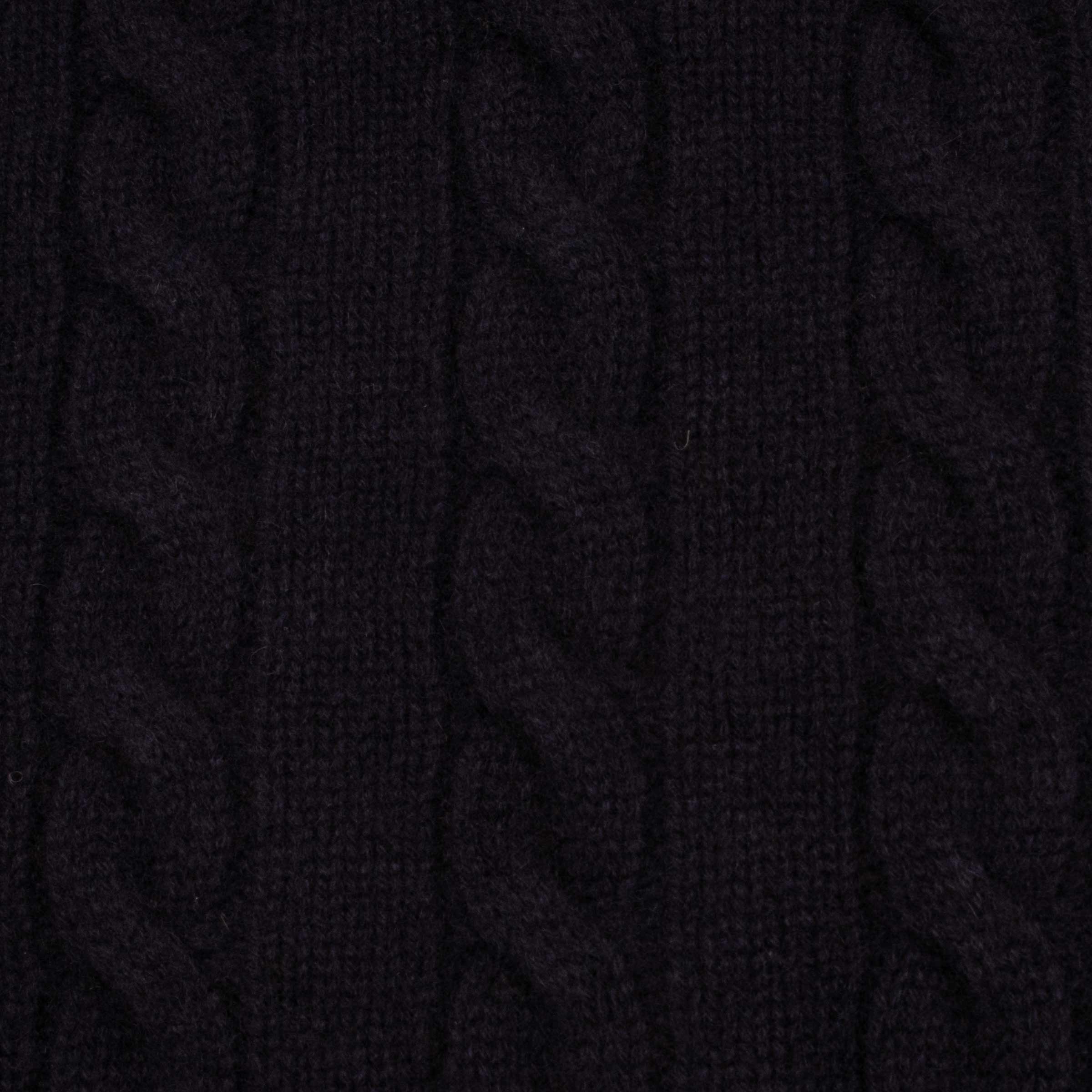 Robert Old - Dark Navy Rothesay 4ply Cable Crew Cashmere Sweater CASHMERE Robert Old