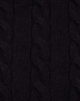 Robert Old - Dark Navy Rothesay 4ply Cable Crew Cashmere Sweater CASHMERE Robert Old