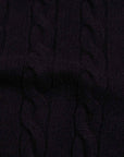 Robert Old - Dark Navy Rothesay 4ply Cable Crew Cashmere Sweater CASHMERE Robert Old