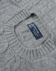Robert Old - Flannel Rothesay 4ply Cable Crew Cashmere Sweater CASHMERE Robert Old