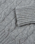 Robert Old - Flannel Rothesay 4ply Cable Crew Cashmere Sweater CASHMERE Robert Old