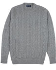 Robert Old - Flannel Rothesay 4ply Cable Crew Cashmere Sweater CASHMERE Robert Old