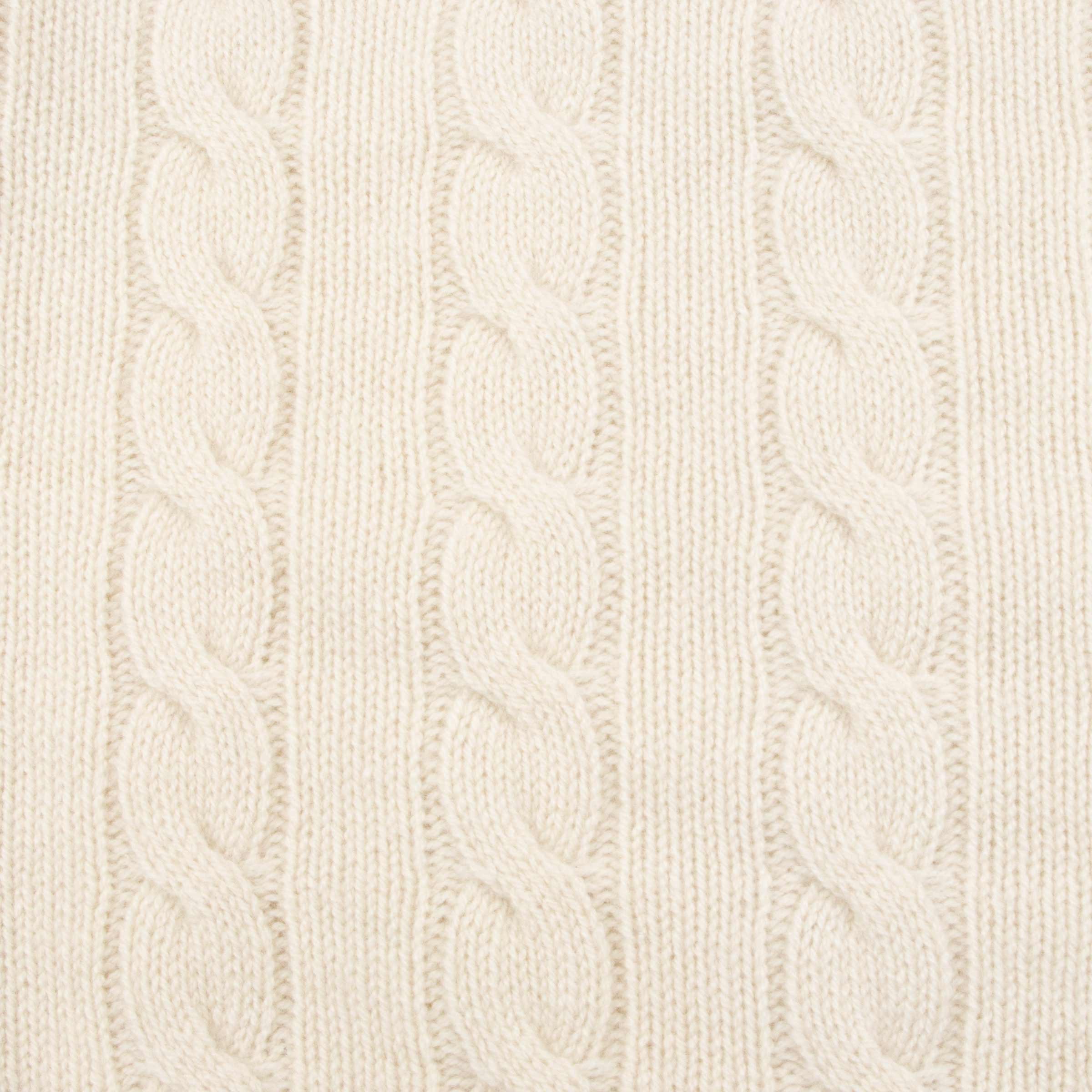 Robert Old - White Undyed Rothesay 4ply Cable Crew Cashmere Sweater CASHMERE Robert Old