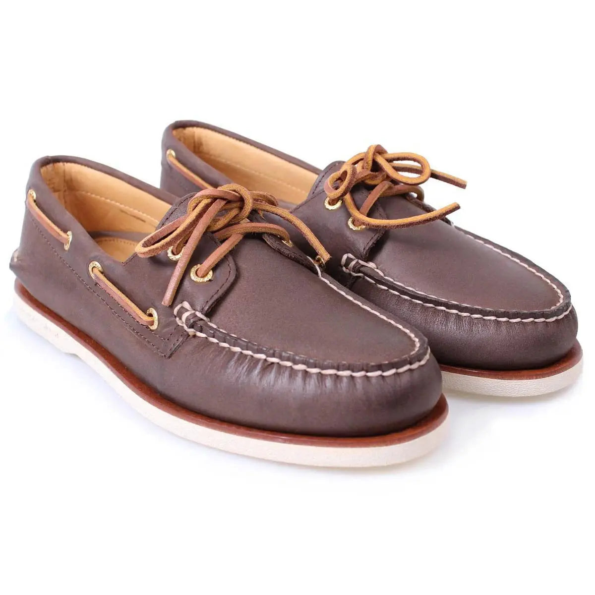 Brown Leather Gold Cup Boat Shoe Robert Old – Robert Old Co