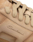 Santoni - Sand Double Buckle Oly Suede Sneaker
