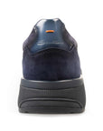 Santoni - Navy Suede & Calf Leather Sneakers