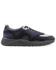 Santoni - Navy Suede & Calf Leather Sneakers