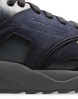 Santoni - Navy Suede & Calf Leather Sneakers SHOES Santoni