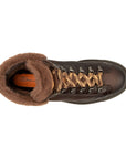 Santoni - Dark Brown Tumbled Leather Fur Lined Hiking Boot SHOES Santoni
