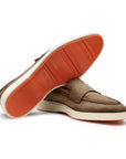 Santoni - Light Brown Suede Penny Loafer SHOES Santoni