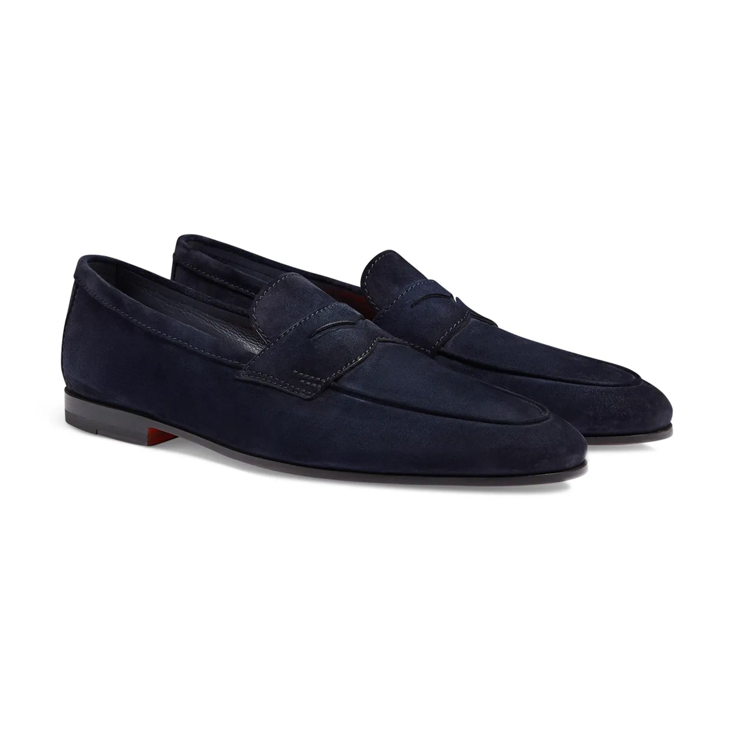 Santoni Men\'s blue Suede Penny Loafers - Dark Navy uk 7 us 8 Santoni Loafer Blue Casual Shoes for Men for sale | eBay main image 2