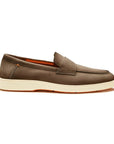 Santoni - Light Brown Suede Penny Loafer SHOES Santoni