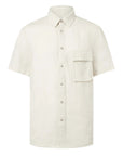 Belstaff - Silver Birch Garment Dyed Linen Scale Shirt
