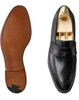 Crockett & Jones - Sydney Black Leather Loafers - Single Leather Sole SHOES Crockett & Jones