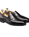 Crockett & Jones - Sydney Black Leather Loafers - Single Leather Sole SHOES Crockett & Jones