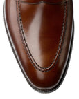Crockett & Jones - Sydney Brown Burnished Calf Leather Loafers - Single Leather Sole SHOES Crockett & Jones