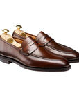 Crockett & Jones - Sydney Brown Burnished Calf Leather Loafers - Single Leather Sole SHOES Crockett & Jones