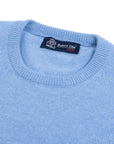 Robert Old - Blue Haze Tiree 4ply Crew Neck Cashmere Sweater CASHMERE Robert Old