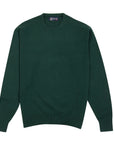 Robert Old - Holly Green Tiree 4ply Crew Neck Cashmere Sweater CASHMERE Robert Old