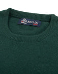 Robert Old - Holly Green Tiree 4ply Crew Neck Cashmere Sweater CASHMERE Robert Old