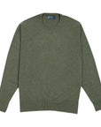 Robert Old - The Tiree 4ply Crew Neck Cashmere Sweater - Loden Mix CASHMERE Robert Old