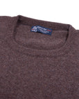 Robert Old - Porcupine Brown Tiree 4ply Crew Neck Cashmere Sweater CASHMERE Robert Old