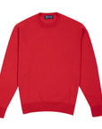 Robert Old - Ruby Red Tiree 4ply Crew Neck Cashmere Sweater CASHMERE Robert Old