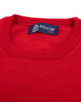 Robert Old - Ruby Red Tiree 4ply Crew Neck Cashmere Sweater CASHMERE Robert Old