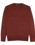 Robert Old - Russet Red Tiree 4ply Crew Neck Cashmere Sweater CASHMERE Robert Old
