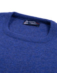 Robert Old - Electric Indigo Tiree 4ply Crew Neck Cashmere Sweater CASHMERE Robert Old