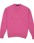 Robert Old - Dakar Pink Tobermorey 4ply V-Neck Cashmere Sweater CASHMERE Robert Old