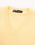 Robert Old - Lemon Frost Tobermorey 4ply V-Neck Cashmere Sweater CASHMERE Robert Old